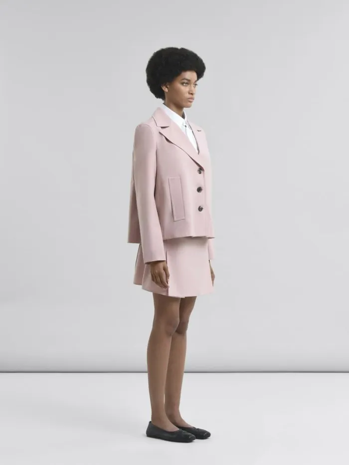 Women Marni Skirts Pink Stretch Wool Mini Skirt
