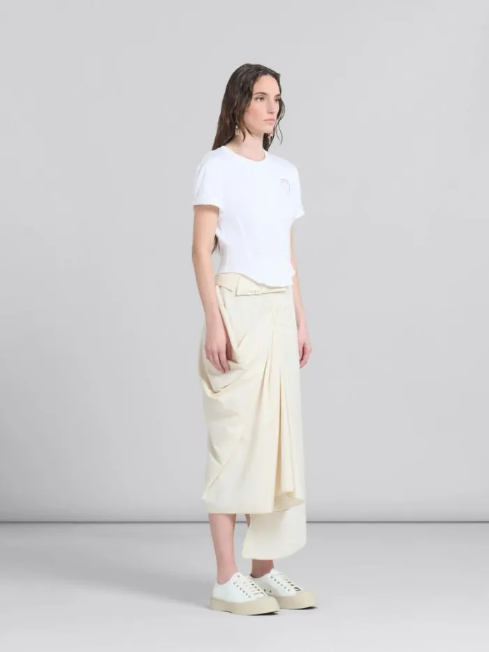 Women Marni Tops and Tshirts White Organic Jersey Corset TShirt