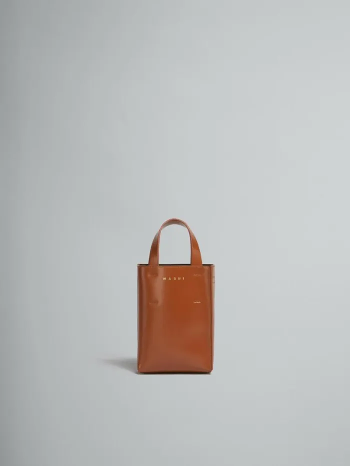Women Marni Tote Bags Museo Nano Bag In Brown Leather