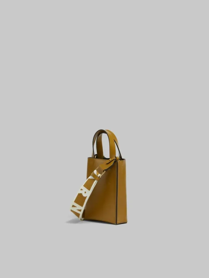 Women Marni Tote Bags Museo Nano Bag In Brown Leather
