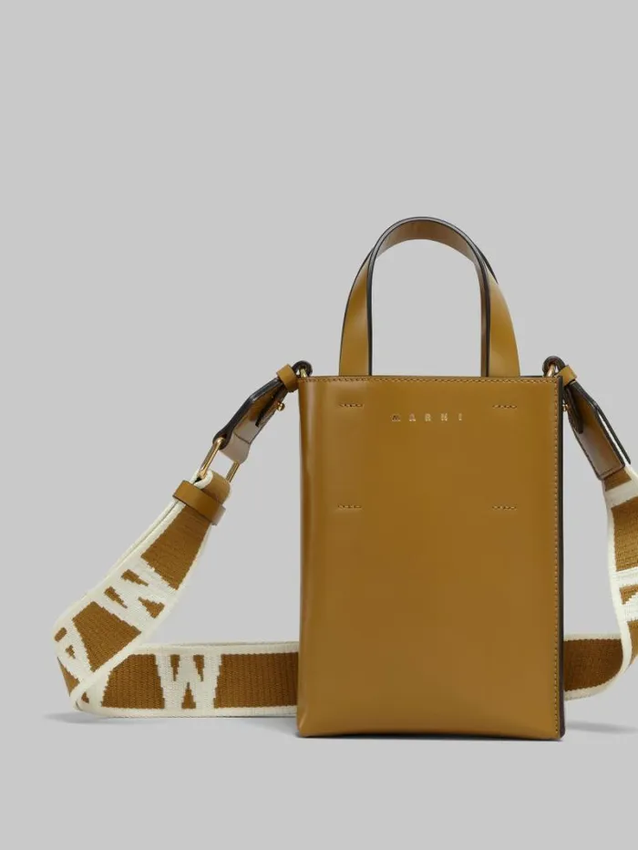 Women Marni Tote Bags Museo Nano Bag In Brown Leather
