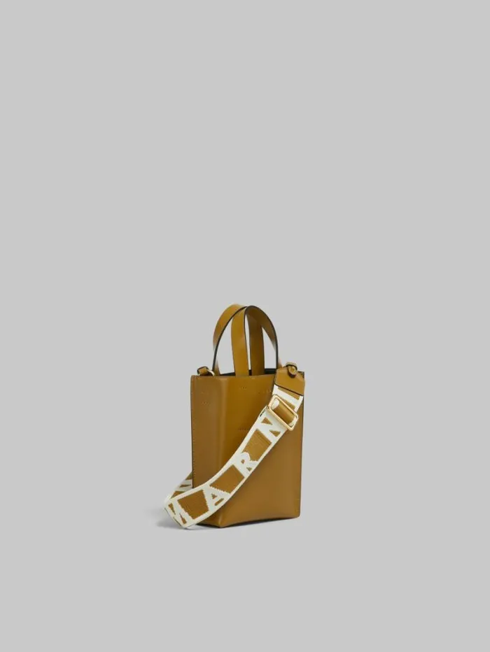 Women Marni Tote Bags Museo Nano Bag In Brown Leather
