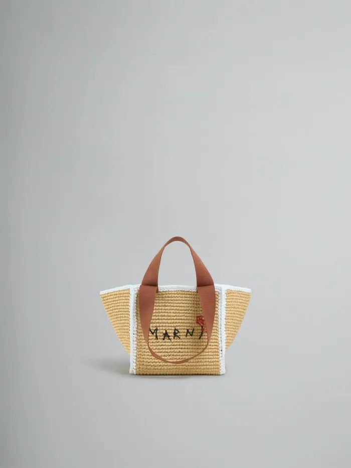 Women Marni Tote Bags Natural Macram Sillo Small Shopper