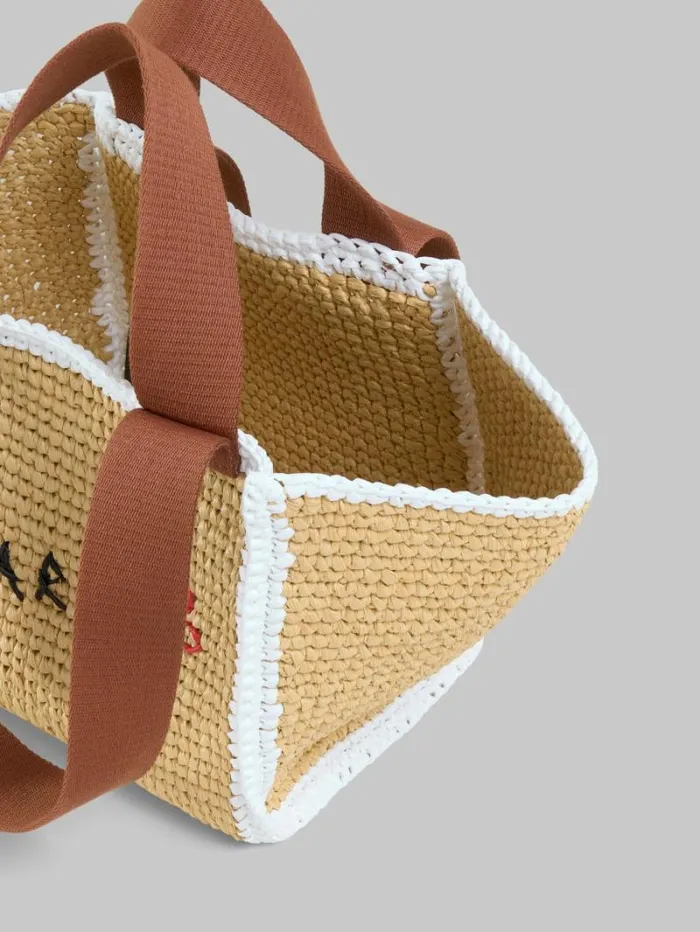 Women Marni Tote Bags Natural Macram Sillo Small Shopper