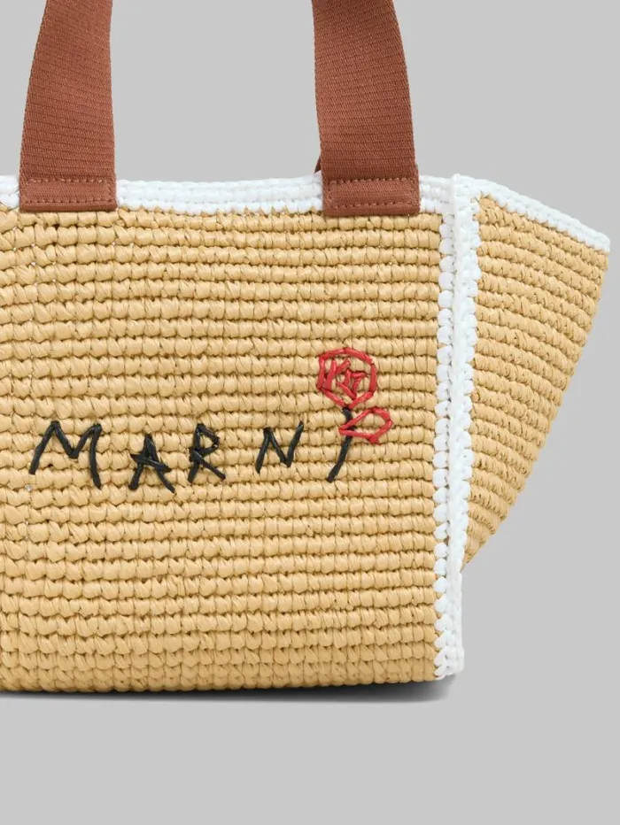 Women Marni Tote Bags Natural Macram Sillo Small Shopper