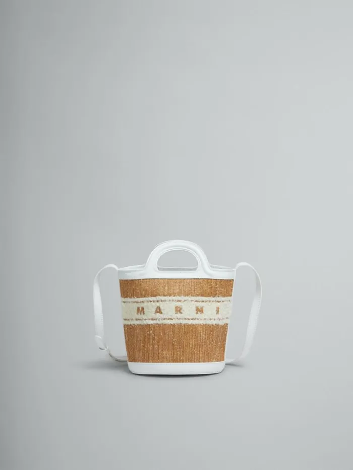 Women Marni Tropicalia Bag White Leather Tropicalia Small Bucket Bag With Tufted Logo