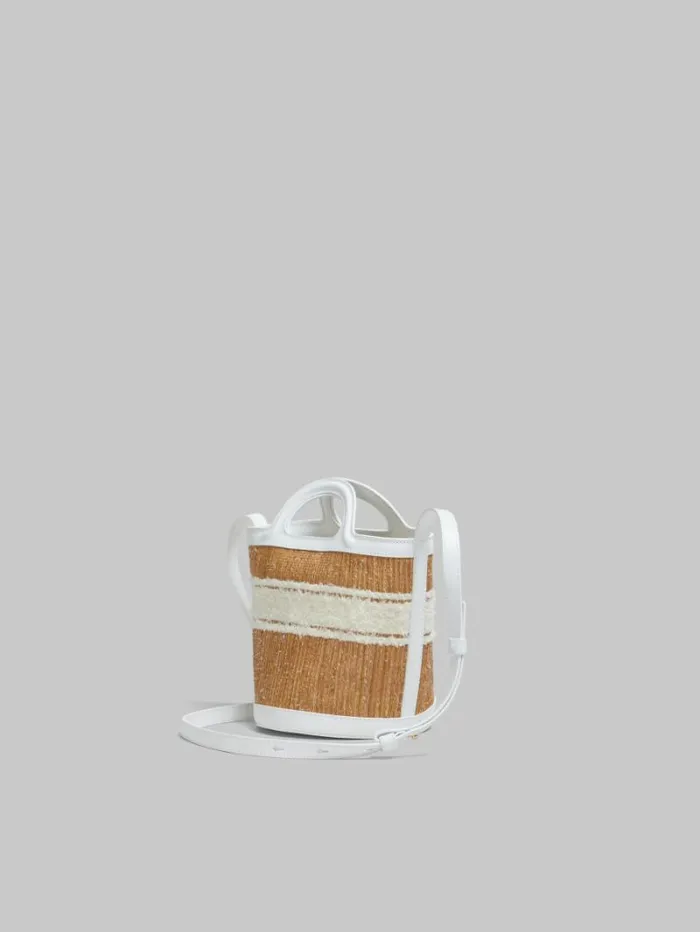 Women Marni Tropicalia Bag White Leather Tropicalia Small Bucket Bag With Tufted Logo