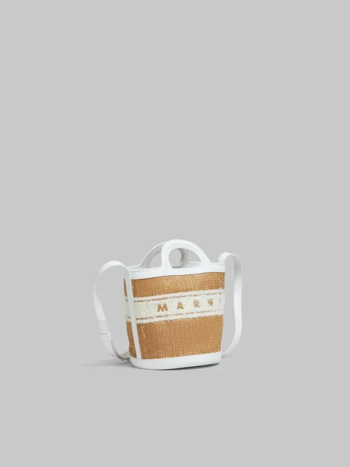 Women Marni Tropicalia Bag White Leather Tropicalia Small Bucket Bag With Tufted Logo