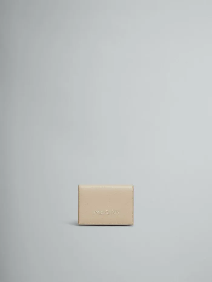 Women Marni Wallets and Small Leather Goods Beige Leather Trifold Wallet With Marni Mending Women Marni Wallets and Small Leather Goods Beige Leather Trifold Wallet With Marni Mending