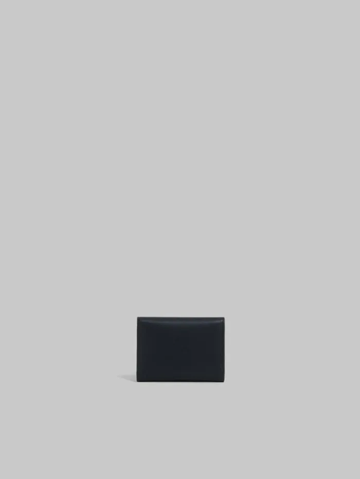 Women Marni Wallets and Small Leather Goods Black Leather Trunkaroo Trifold Wallet