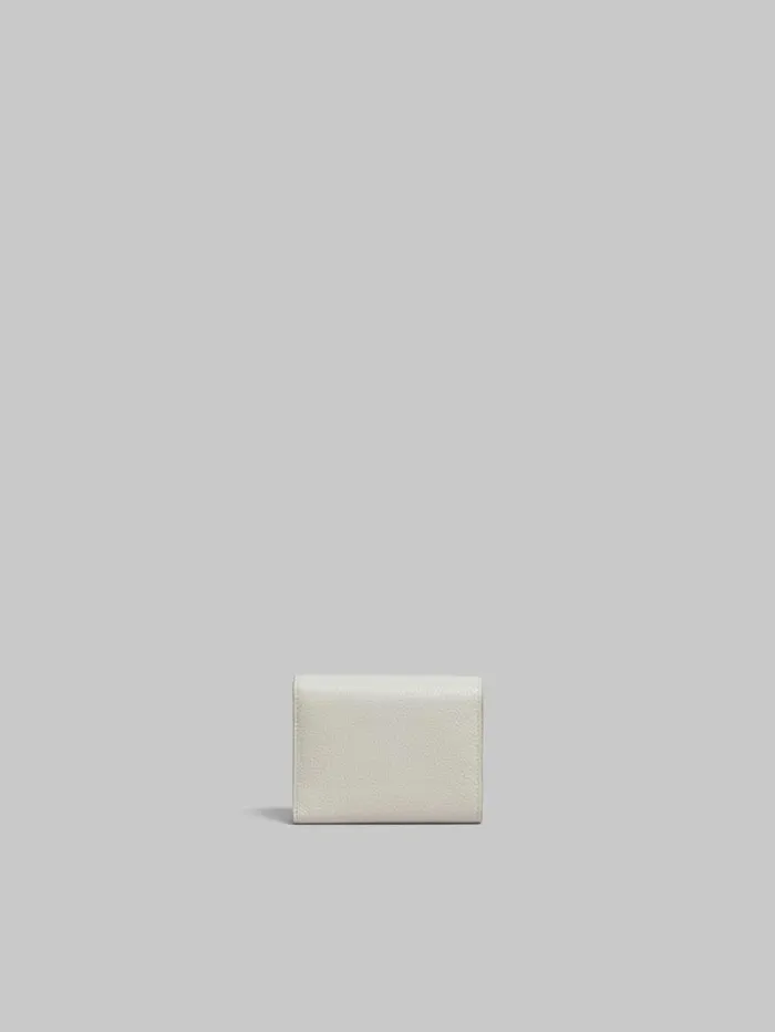 Women Marni Wallets and Small Leather Goods Grey Leather Trifold Wallet With Marni Mending