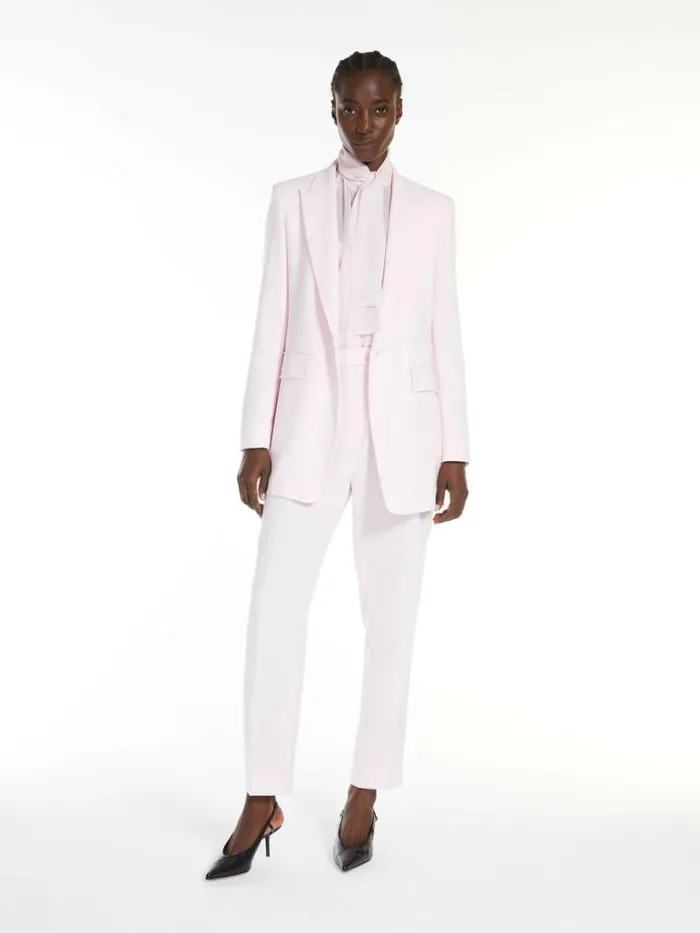 Women Max Mara Blouses Georgette Blouse With Bow Pink
