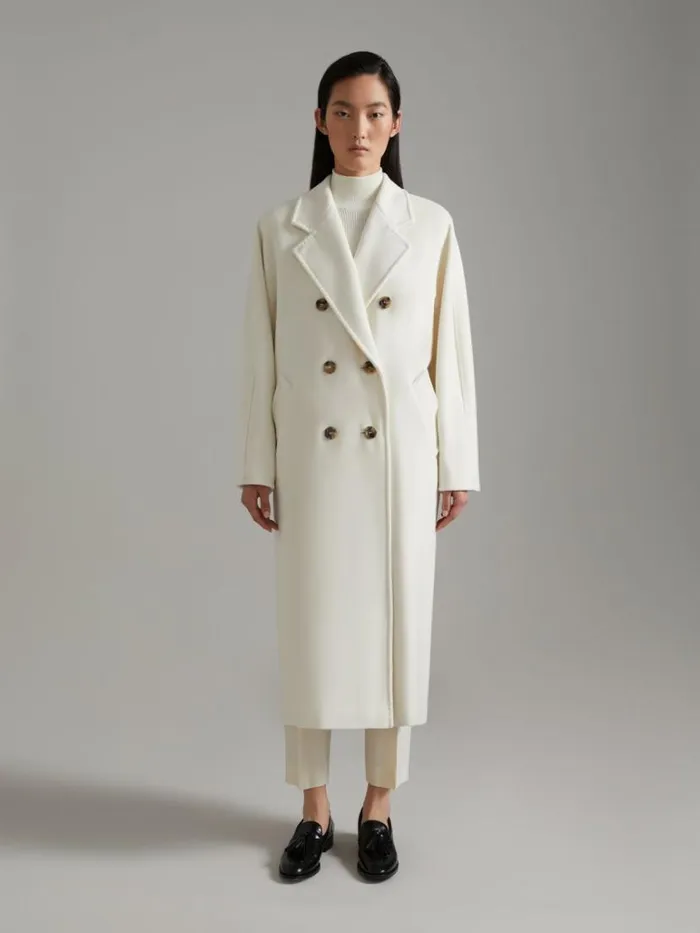 Women Max Mara Coats 101801 Icon Coat White