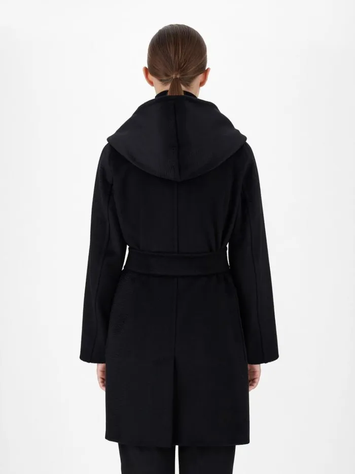 Women Max Mara Coats Camel Colour Robe Coat Black