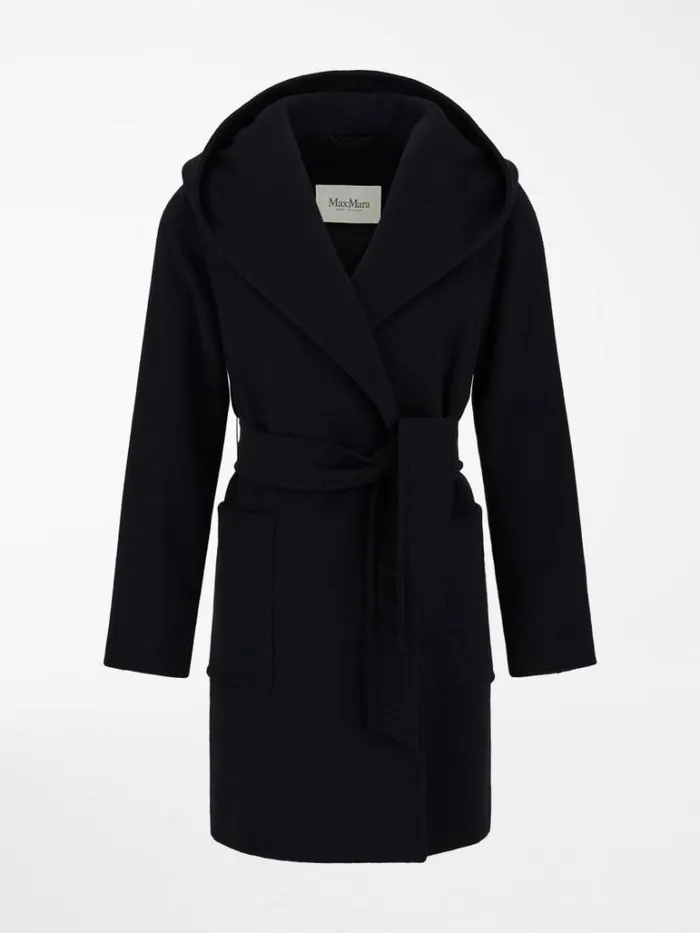 Women Max Mara Coats Camel Colour Robe Coat Black