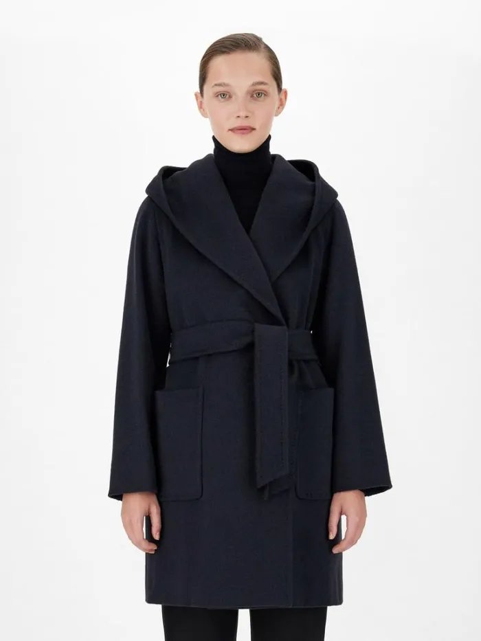 Women Max Mara Coats Camel Colour Robe Coat Ultramarine