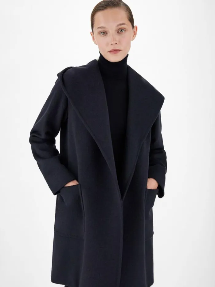 Women Max Mara Coats Camel Colour Robe Coat Ultramarine
