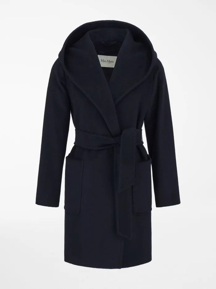 Women Max Mara Coats Camel Colour Robe Coat Ultramarine