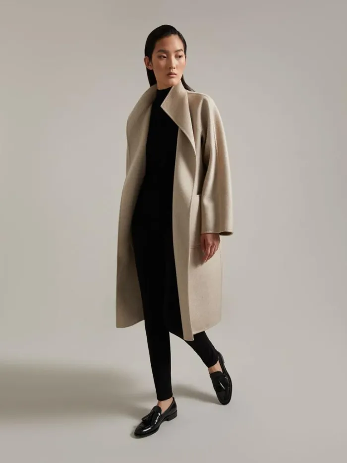 Women Max Mara Coats Cashmere Cardigan Coat Sand