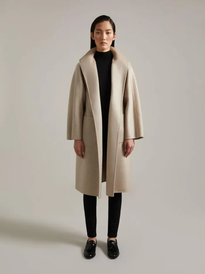 Women Max Mara Coats Cashmere Cardigan Coat Sand