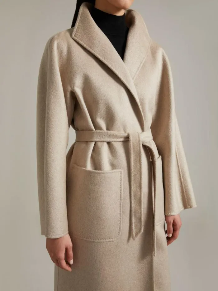 Women Max Mara Coats Cashmere Cardigan Coat Sand