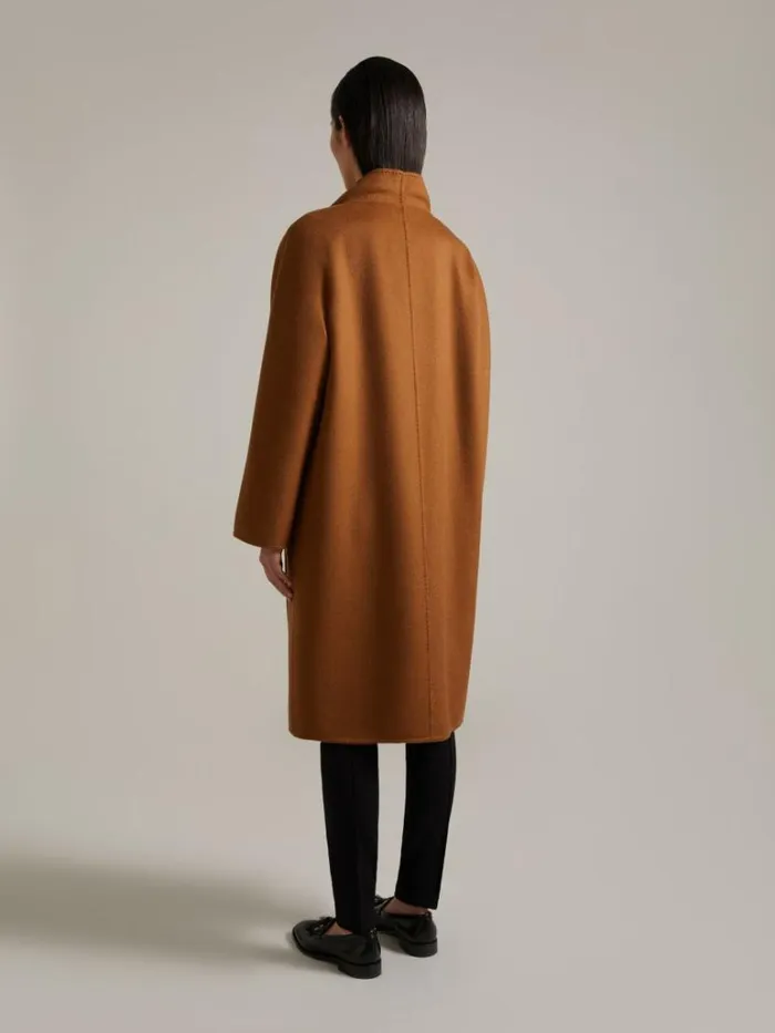 Women Max Mara Coats Cashmere Cardigan Coat Tobacco