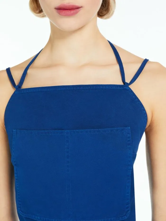 Women Max Mara Dresses Canvas Workwear Dress Cornflower Blue