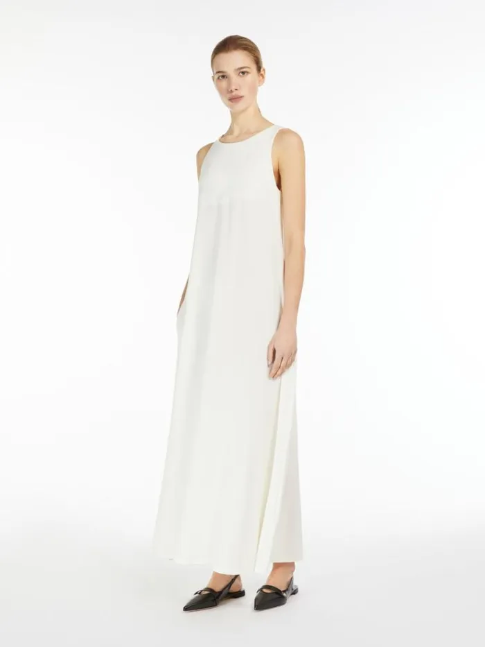 Women Max Mara Dresses Stretch Jersey Aline Dress Ecru