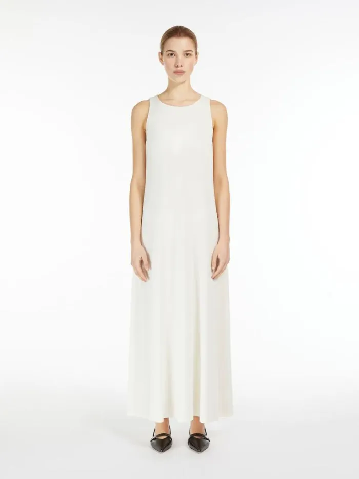 Women Max Mara Dresses Stretch Jersey Aline Dress Ecru