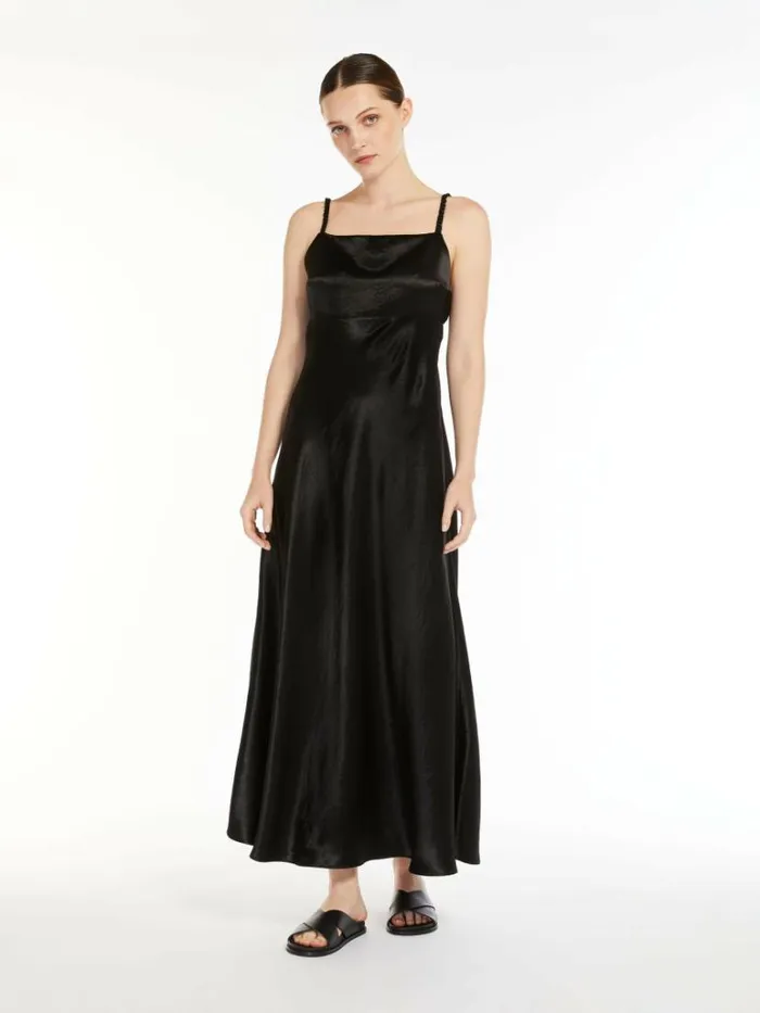 Women Max Mara Dresses Technical Satin Dress Black