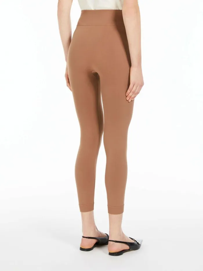 Women Max Mara Hosiery Technical Logo Leggings Beige