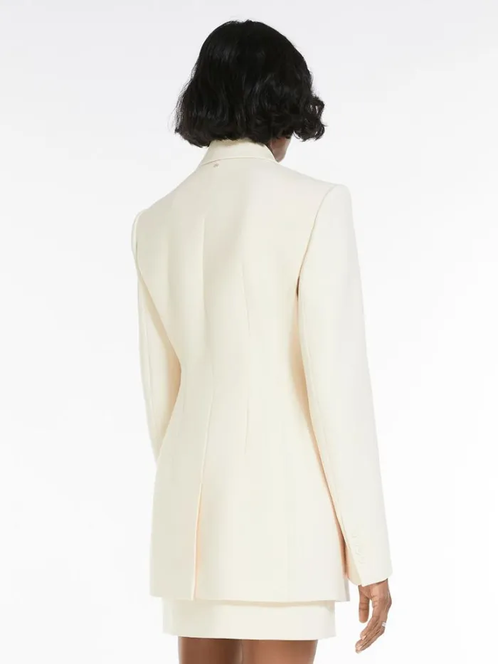 Women Max Mara Jackets And Blazers Singlebreasted Stretch Wool Blazer Vanilla