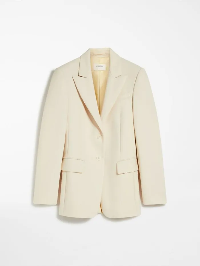 Women Max Mara Jackets And Blazers Singlebreasted Stretch Wool Blazer Vanilla