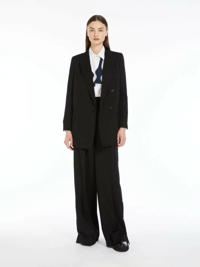 Women Max Mara Jackets And Blazers Wool And Mohair Oversize Blazer Black