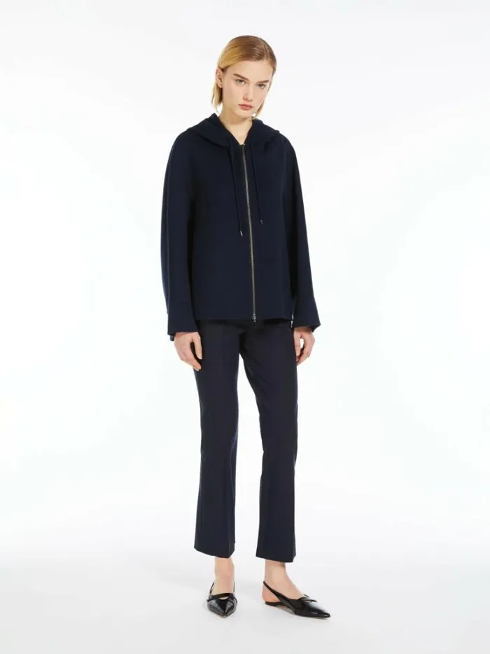 Women Max Mara Jackets And Blazers Wool Hoodie Ultramarine