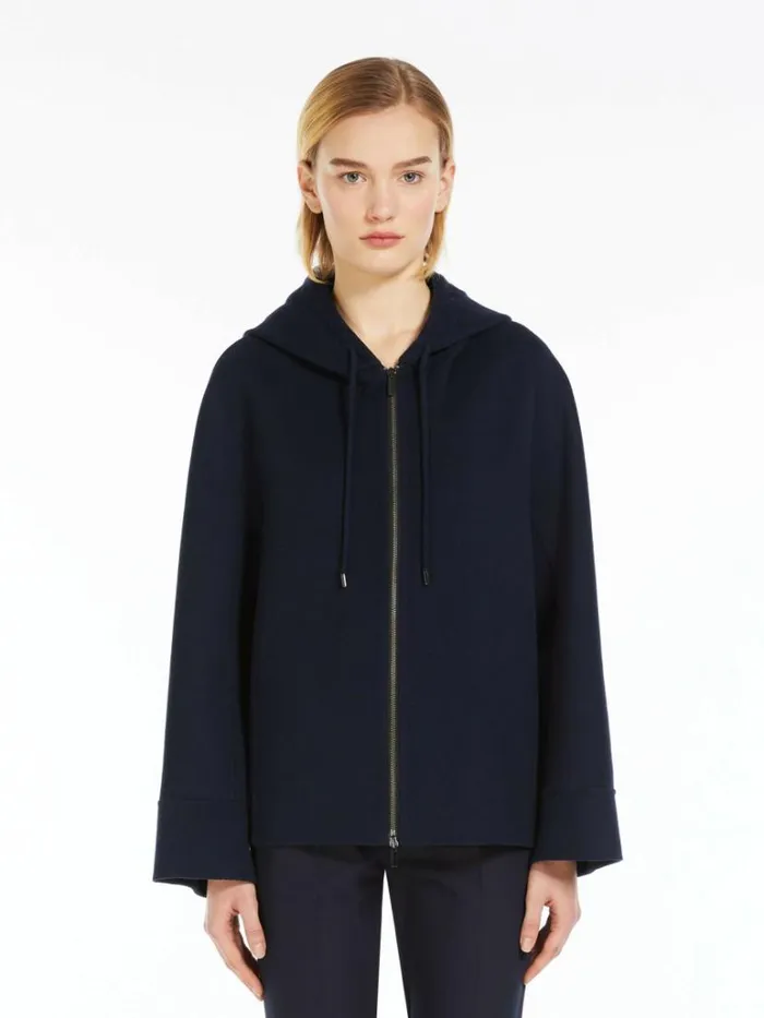 Women Max Mara Jackets And Blazers Wool Hoodie Ultramarine