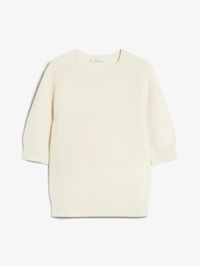 Women Max Mara Knitwear Feminine Cotton Yarn Jumper Ivory