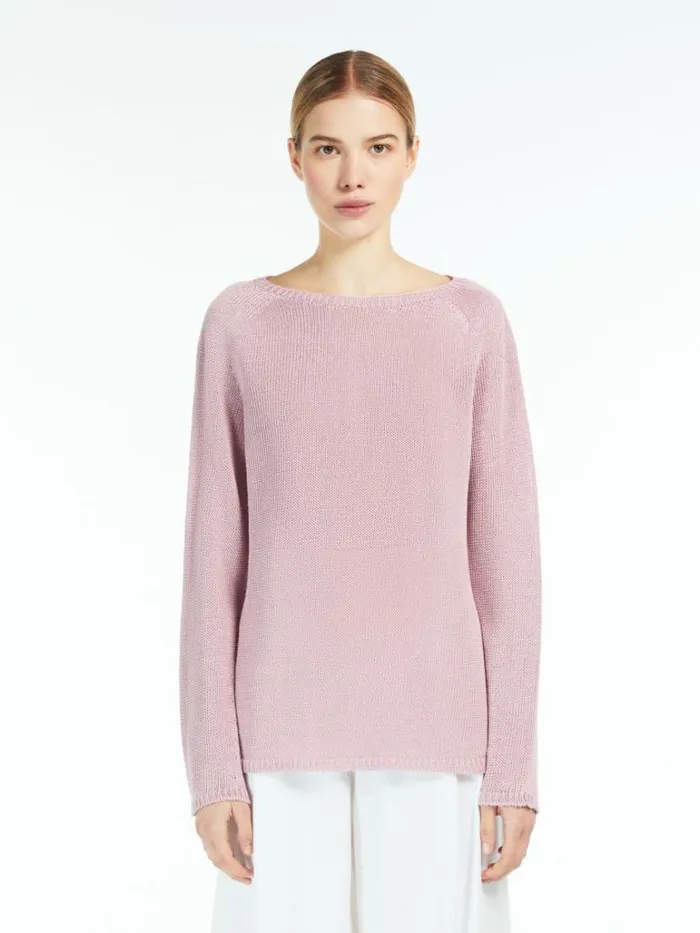 Women Max Mara Knitwear Linen Yarn Jumper Pink