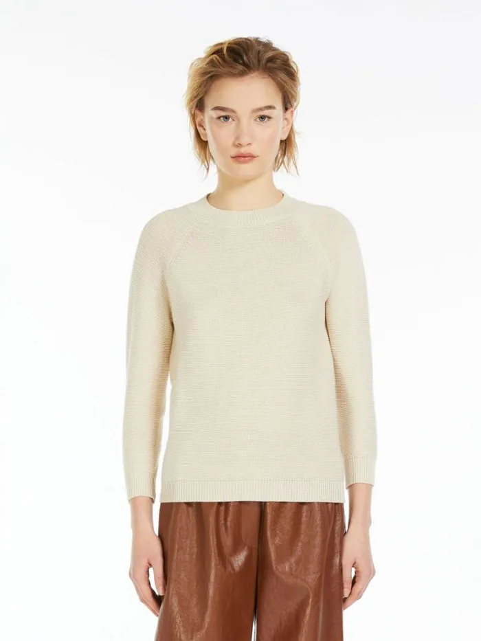Women Max Mara Knitwear Relaxedfit Cotton Sweater Ivory