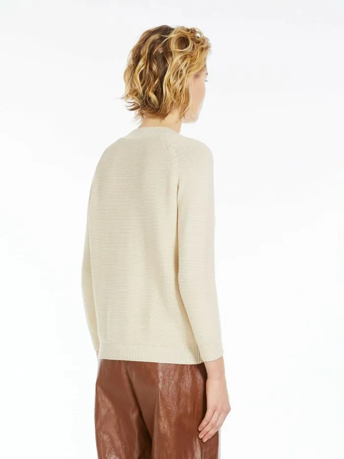 Women Max Mara Knitwear Relaxedfit Cotton Sweater Ivory