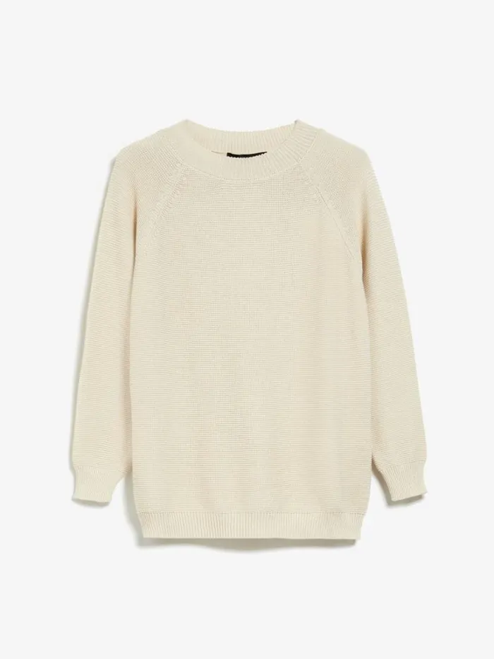 Women Max Mara Knitwear Relaxedfit Cotton Sweater Ivory
