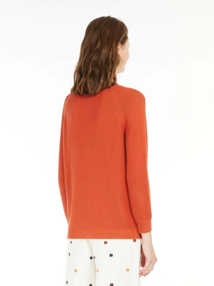 Women Max Mara Knitwear Relaxedfit Cotton Sweater Orange