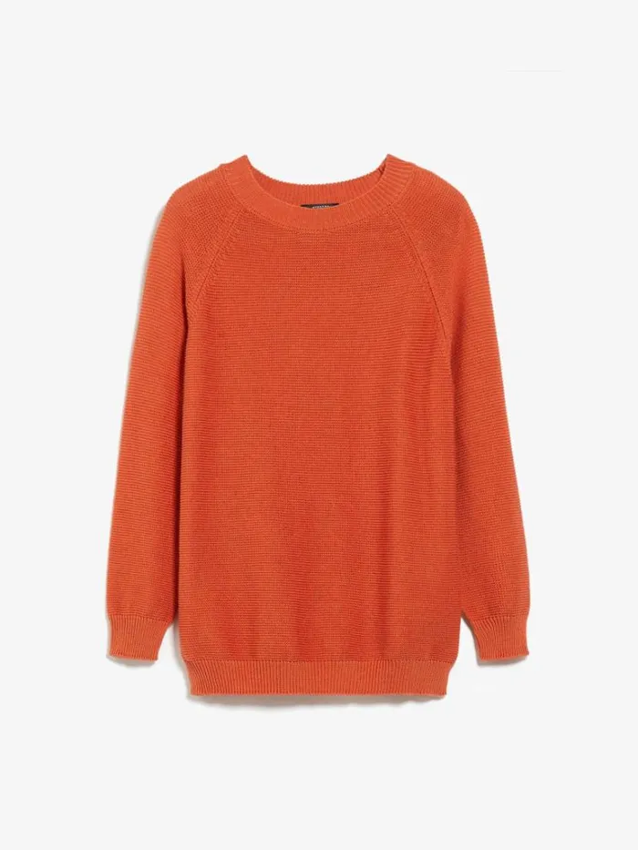 Women Max Mara Knitwear Relaxedfit Cotton Sweater Orange