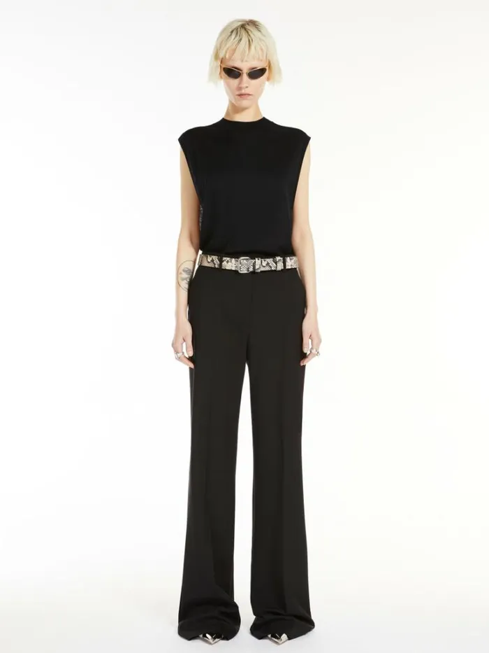 Women Max Mara Knitwear Sleeveless Wool And Silk Sweater Black