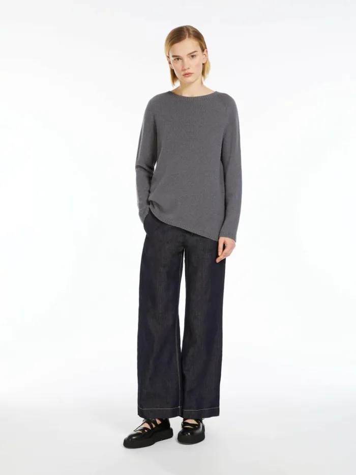 Women Max Mara Knitwear Wool And Cashmere Sweater Medium Grey