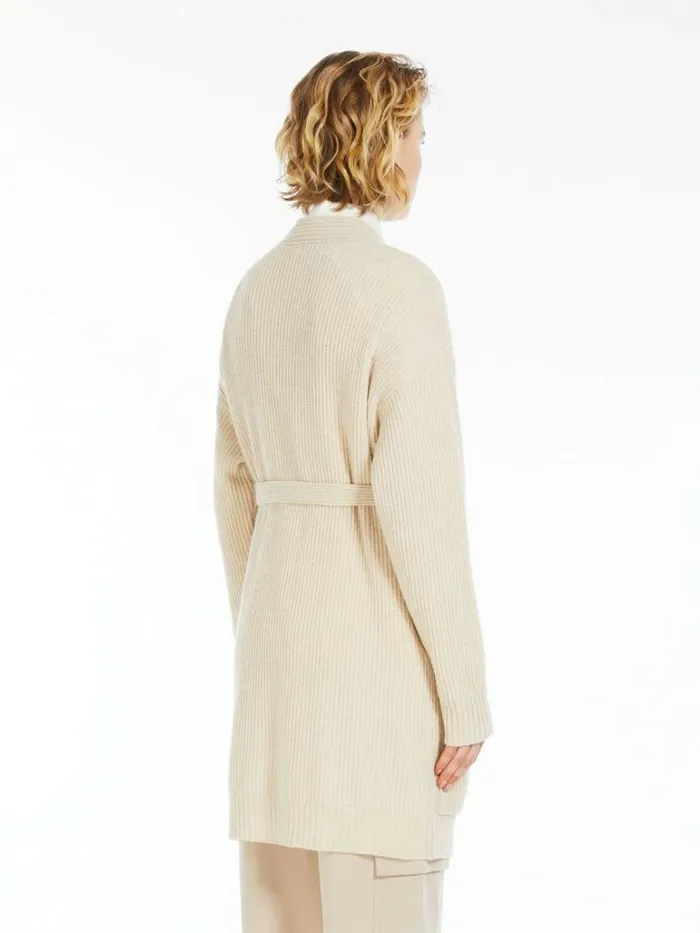 Women Max Mara Knitwear Wool Viscose And Cashmere Cardigan Honey