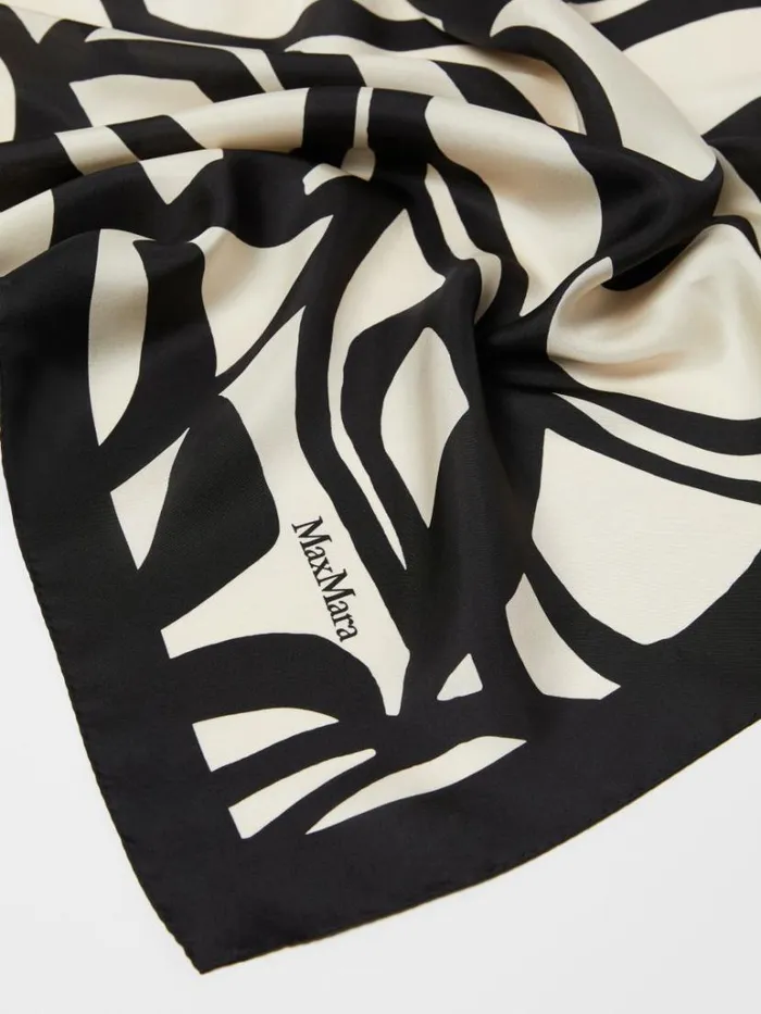 Women Max Mara Scarves And Foulards Printed Silk Scarf Ivory