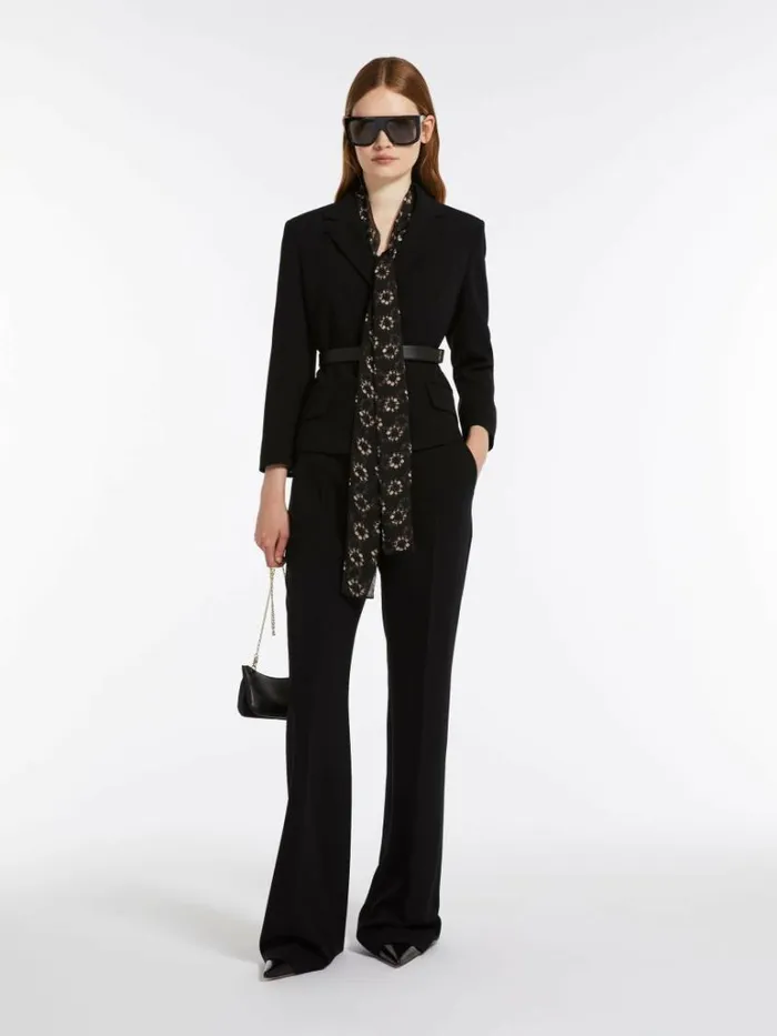 Women Max Mara Suit Belted Cady Jacket Black