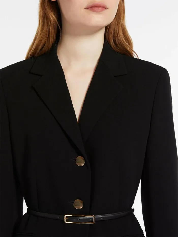 Women Max Mara Suit Belted Cady Jacket Black