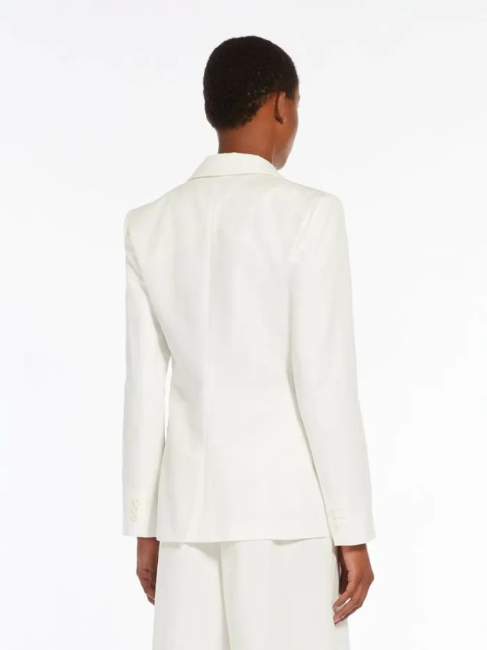 Women Max Mara Suit Cotton And Linen Canvas Blazer Ivory